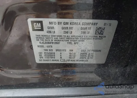 2015 Buick Encore Premium из США, поврежденный, VIN KL4CJDSB4FB128507